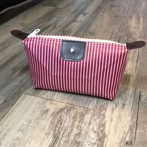 💕Super Cute make up bag💕red and white striped💕